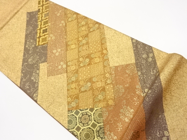 JAPANESE FUKURO OBI / WOVEN FLOWER ARABESQUE